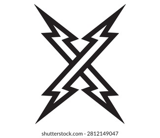 Bold black lightning strike on transparent background. Modern vector illustration of explosion. Electrifying energy impact with sharp geometric des...