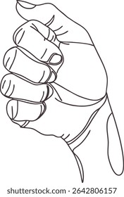 Bold black line art of a clenched human fist raised upward, symbolizing power, strength, unity, and resistance. Ideal for protest, activism, or motivational design illustrations.