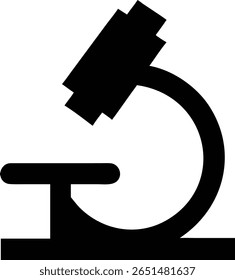 Ícone de microscópio preto arrojado ideal para sites científicos folhetos médicos materiais educativos publicações de pesquisa ou relatórios de laboratório transmitindo precisão e descoberta. Design simples, mas eficaz.