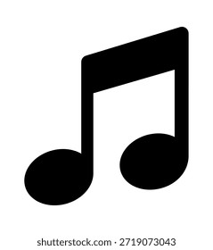 Um símbolo de nota musical preto arrojado, transmitindo a essência da música e criatividade.