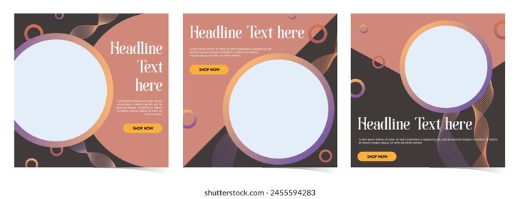 Bold black and orange round banners with circular shapes, perfect for e-commerce. Designed to captivate and boost sales