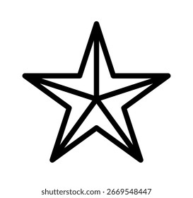 A bold, black outline of a five-pointed star, symbolizing achievement and excellence.