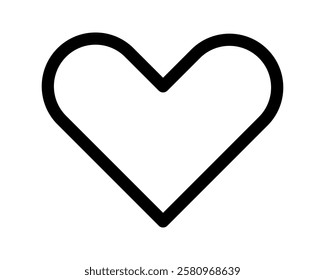 Bold black outline heart icon.  Simple, versatile design perfect for app interfaces, websites, presentations, and social media graphics.