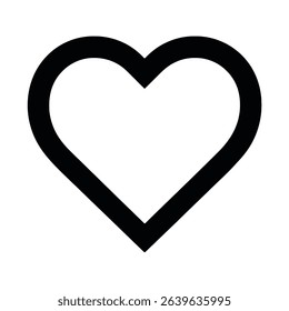 Bold black outline heart shape simple love icon