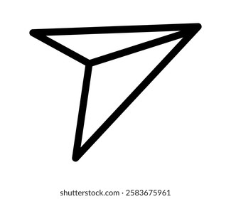 Bold black outline paper airplane icon.  Simple, modern design perfect for websites, apps, or presentations needing a fast, travel, or delivery concept.