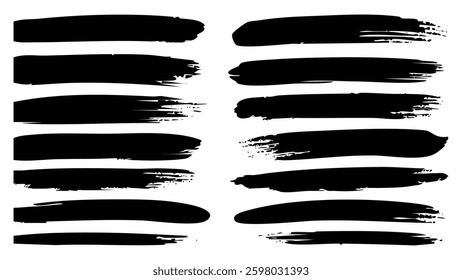 Bold Black Paint Brush Stroke Pack