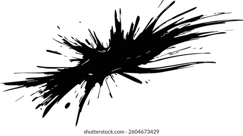 Bold Black Paint Brushstroke with Artistic Texture - Perfect for Design Projects
