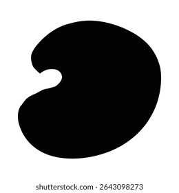 Bold black paint palette silhouette on white background simple graphic design element