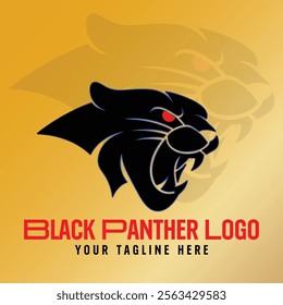 Bold Black Panther Logo Mascot: Eye-catching Vector Illustration for Sports and E-Sports