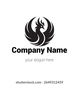 Bold Black Phoenix Logo Design para uma empresa
