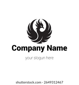 Bold Black Phoenix Logo Design para uma empresa
