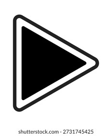 Ein kräftiges schwarzes Symbol auf weißem Hintergrund, ideal für Multimedia- und Unterhaltungsthemen.