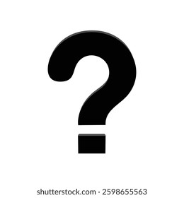 Bold black question mark on white