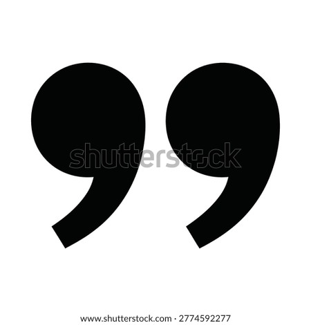 Bold black quotation mark symbols with quotation punctuation dialogue