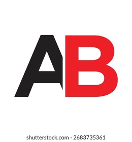 Bold Black and Red AB Monogram Logo Design - Initials A and B Corporate Vector Icon Template for Branding and Identity