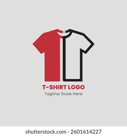 A bold black and red T-shirt logo design that grabs attention and exudes modern style. Ideal for fashion brands wanting a strong and edgy look.