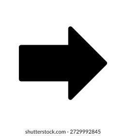 Icono de flecha derecha negra en negrita para navegación, dirección y movimiento hacia adelante en proyectos de diseño de interfaz de usuario