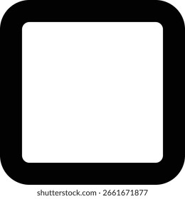 Negra negrita contorno cuadrado redondeado, fuerte icono enmarcado utilizado en insignias, diseños de Botón y Elementos gráficos de Vector.