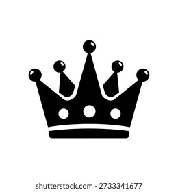 A bold, black silhouette of a crown, showcasing a clean and distinctive silhouette style.