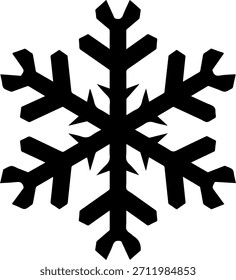 Icono negro del invierno del copo de nieve para los gráficos de Festiva