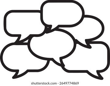Bold Black Speech Bubbles  Communication, Dialogue, and Conversation Icons