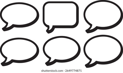 Bold Black Speech Bubbles  Communication, Dialogue, and Conversation Icons