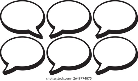 Bold Black Speech Bubbles  Communication, Dialogue, and Conversation Icons