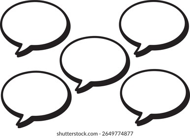 Bold Black Speech Bubbles  Communication, Dialogue, and Conversation Icons