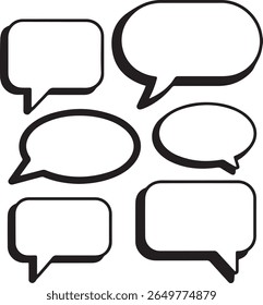 Negrito Black Speech Bubbles Comunicação, Diálogo e Ícones de Conversa