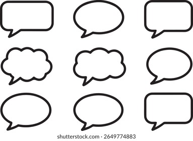 Bold Black Speech Bubbles  Communication, Dialogue, and Conversation Icons