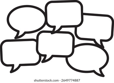 Bold Black Speech Bubbles  Communication, Dialogue, and Conversation Icons