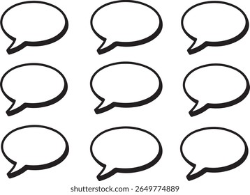 Bold Black Speech Bubbles  Communication, Dialogue, and Conversation Icons