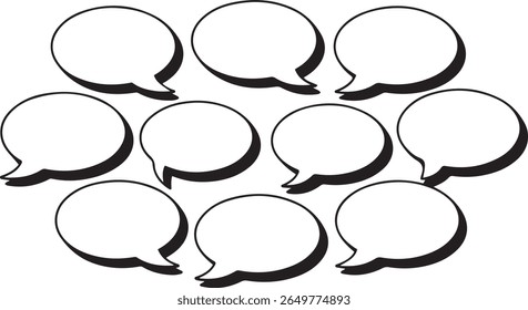 Bold Black Speech Bubbles  Communication, Dialogue, and Conversation Icons
