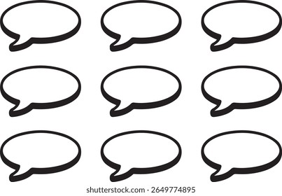 Bold Black Speech Bubbles  Communication, Dialogue, and Conversation Icons