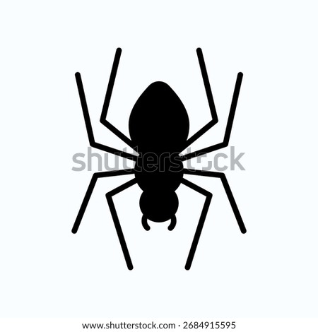 Bold Black Spider Silhouette Icon for Design, Halloween, Nature, and Theme Projects