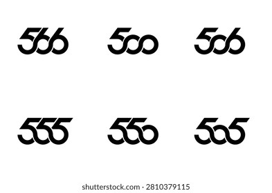 Bold black stylized numerical logos featuring three-digit numbers like 500, 555, and 505, set on a clean white background. Perfect for modern branding and graphic design projects.