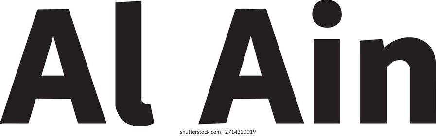 A bold black text featuring the word Al Ain in a clean and modern sans-serif font. The is minimalist and corporate branding and identity purposes.