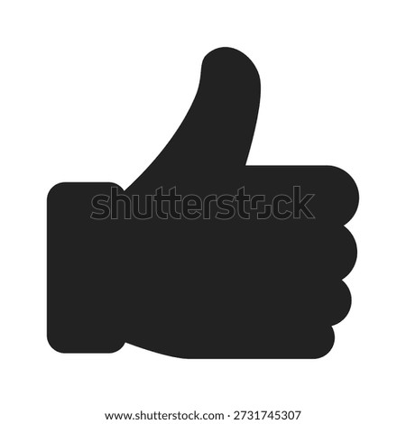 A bold black thumbs-up icon representing approval or positivity.