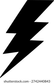 Bold black thunder lightning bolt icon