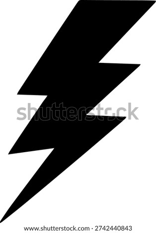 Bold black thunder lightning bolt icon