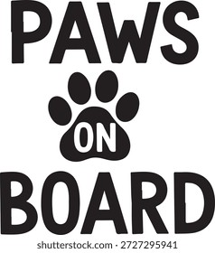 Tipografia Negrito Preto com Paw Print Entre Palavras Paws e Board on Transparent Background Tipografia em negrito