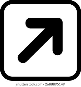 Diseño de Vector de ícono de flecha ascendente negro sobre fondo blanco
