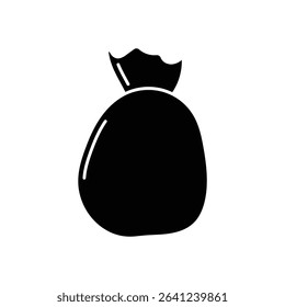Bold black vector icon of small pouch