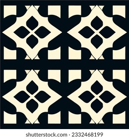 Bold black and white art deco pattern against a black backdrop. The design features art deco motifs that epitomize the distinctive style of the.