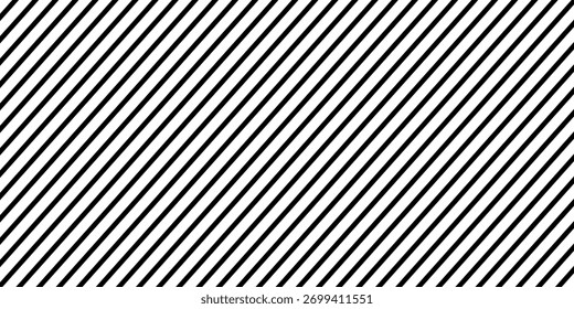 Bold black and white diagonal stripes forming a clean optical pattern, perfect for abstract design, modern decoration, and graphic backgrounds.Eps10