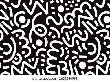Fundo de padrão geométrico abstrato preto e branco negrito