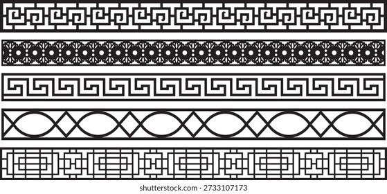 Diseño geométrico en blanco y negro con líneas superpuestas y Formas de bloques rectangulares.