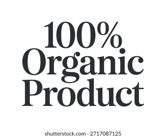 Un gráfico en blanco y negro en negrita que muestra el texto 100 productos orgánicos que significan de manera prominente un elemento natural y saludable de alta calidad