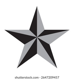 Negrito preto e branco gráfico estrela náutica. Perfeito para temas náuticos, marcas, logotipos, tatuagens e projetos de design. Vetor de alta resolução.