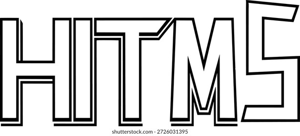 Bold diseño de tipografía en blanco y negro ortografía HITMS. Ideal para branding, pósters, gráficos de redes sociales, encabezados de Sitios web y proyectos de diseño moderno.